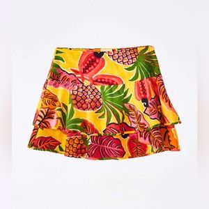 Farm Rio Yellow Fruit Dream Mini Skirt